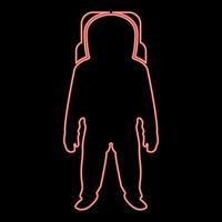 Neon spaceman red color vector illustration flat style image