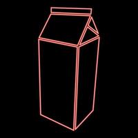 Neon package for milk red color vector illustration flat style image