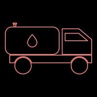 Neon cistern truck red color vector illustration flat style image