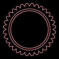 Neon sun red color vector illustration flat style image