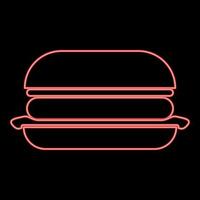 Neon burger red color vector illustration image flat style