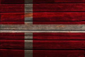 Flag of Denmark on wood photo