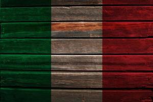 Flag of Italy on wood photo