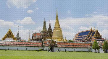 Low poly Wat Phra Kaew. Wat Phra Kaew is a landmark of the Thailand. photo