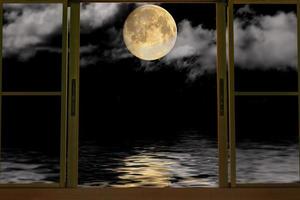 Look at the moon and shadow in window photo