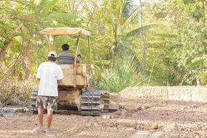 Bulldozer is working photo