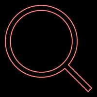 Neon magnifying glass or loupe red color vector illustration flat style image