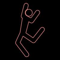 Neon dancer stick red color vector illustration flat style image