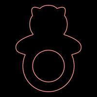 Neon rattle red color vector illustration flat style image
