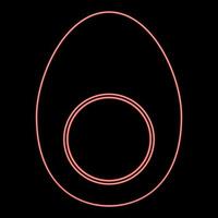 Neon piece egg red color vector illustration flat style image