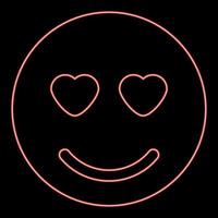 Neon smile red color vector illustration flat style image
