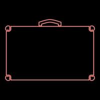 Neon suitcase red color vector illustration flat style image