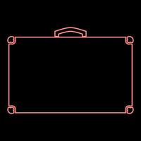 Neon suitcase red color vector illustration flat style image