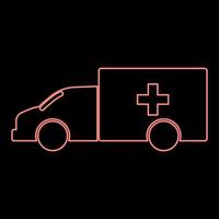 Neon emergency car red color vector illustration flat style image