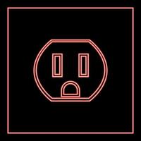 Neon socket red color vector illustration flat style image