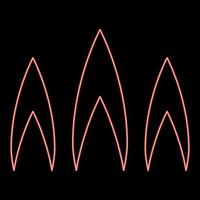 Neon flame of fire red color vector illustration flat style image