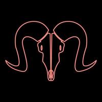 Neon goat head skull red color vector illustration flat style image