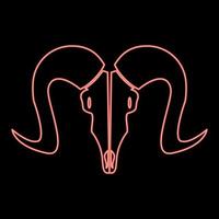 Neon goat head skull red color vector illustration flat style image