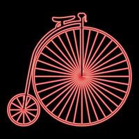 Neon retro bicycle red color vector illustration image flat style