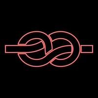 Neon knot red color vector illustration image flat style