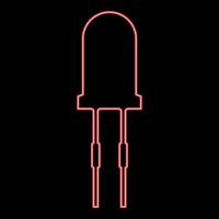 Neon light diode red color vector illustration image flat style