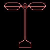 Neon street light or lamp red color vector illustration image flat style