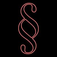 Neon paragraph symbol red color vector illustration image flat style