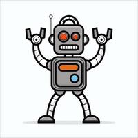 Robot linear icon. Thin line illustration. Contour symbol. Vector isolated outline drawing.