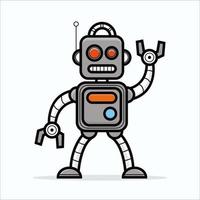 Robot linear icon. Thin line illustration. Contour symbol. Vector isolated outline drawing.