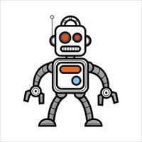 Robot linear icon. Thin line illustration. Contour symbol. Vector isolated outline drawing.