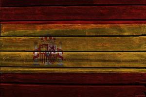 Flag of Spain on wood