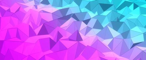 fondo abstracto de cristal azul púrpura. colinas de mosaico geométrico con malla de renderizado 3d. texturas digitales triangulares apiladas en formaciones creativas con interior futurista foto