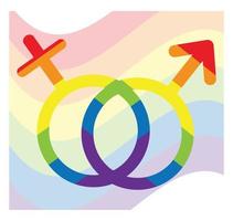 A sign with a flag for LGBT Pride Day. Illustration Stop homophobia for the International Day against Homophobia. vector