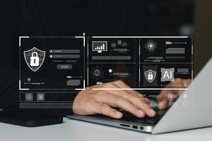 elementos esenciales de seguridad cibernética, prevención de delitos digitales por parte de piratas informáticos anónimos, seguridad de datos personales y banca y finanzas. foto