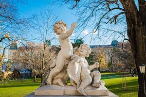 Vienna, Austria November 2021 - Statue in Bruggarten park