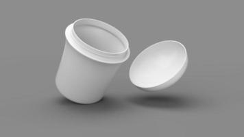 tarro cosmético de cúpula contenedor cosmético en blanco para renderizado 3d crema foto