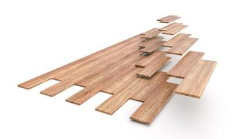 Wood Flooring Installation 3d illustration photo