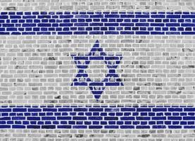 Flag of Israel painted on a brick wall photo