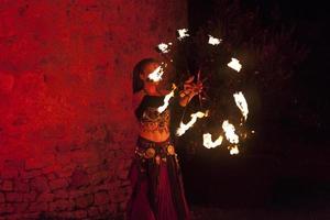 Gypsy girl fire dancing