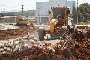 construction machinery, bulldozer, excavation. in construction site photo