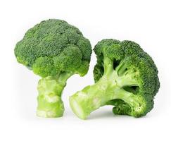 two broccoli isolate on white background photo