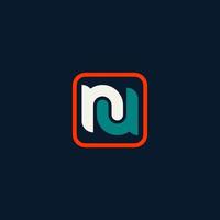 Initial letter NU monogram logo. vector