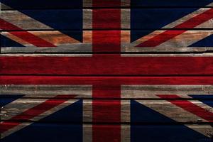 Flag of United Kingdom on wood photo