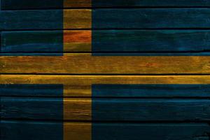 Flag of Sweden on wood photo