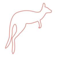 Neon kangaroo red color vector illustration flat style image