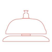 Neon reception bell red color vector illustration flat style image