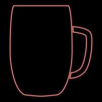 Neon beer mug red color vector illustration flat style image