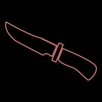 Neon knife of hunter red color vector illustration flat style image