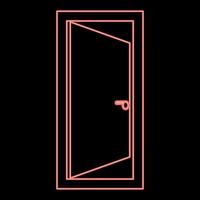 Neon door red color vector illustration flat style image