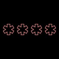Neon symbol enter password red color vector illustration flat style image